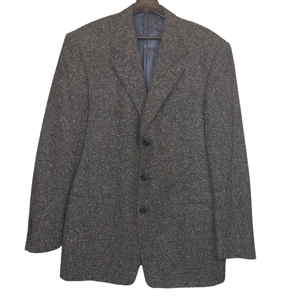 Bill Kaiserman Men's Baby Alpaca & Silk Blazer Jacket Coat Sz 42L Gray Tweed